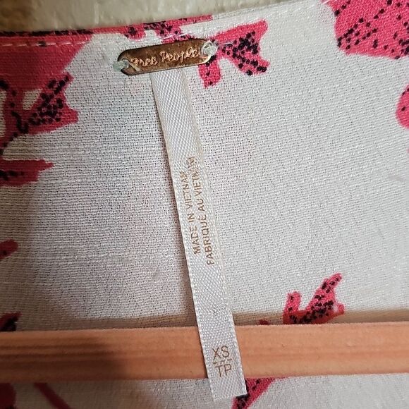 Free People XS French Quarter Pink Floral Wrap Ruffle Mini Dress - Picture 5 of 8